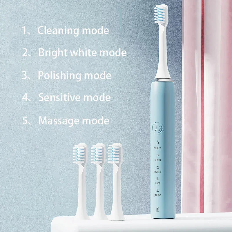 Rechargeable Sonic Electric Toothbrush for Adults – Smart Timer, Whitening & Deep Clean Modes