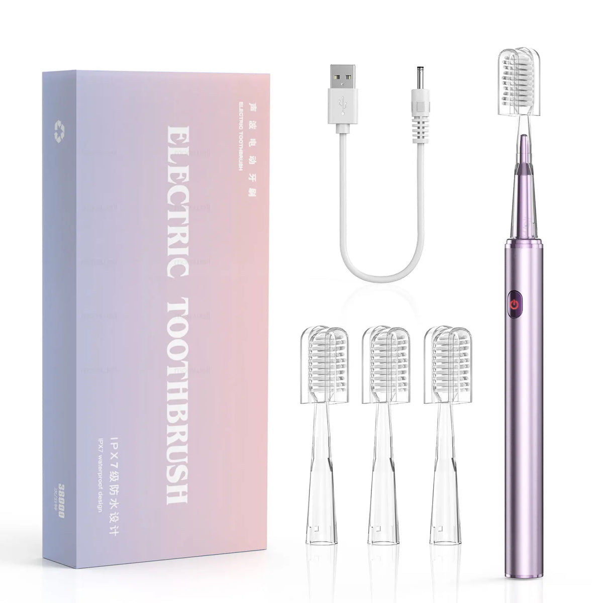 Sonic Electric Toothbrush for Women – Soft DuPont Bristles, 4 Brush Heads, Waterproof