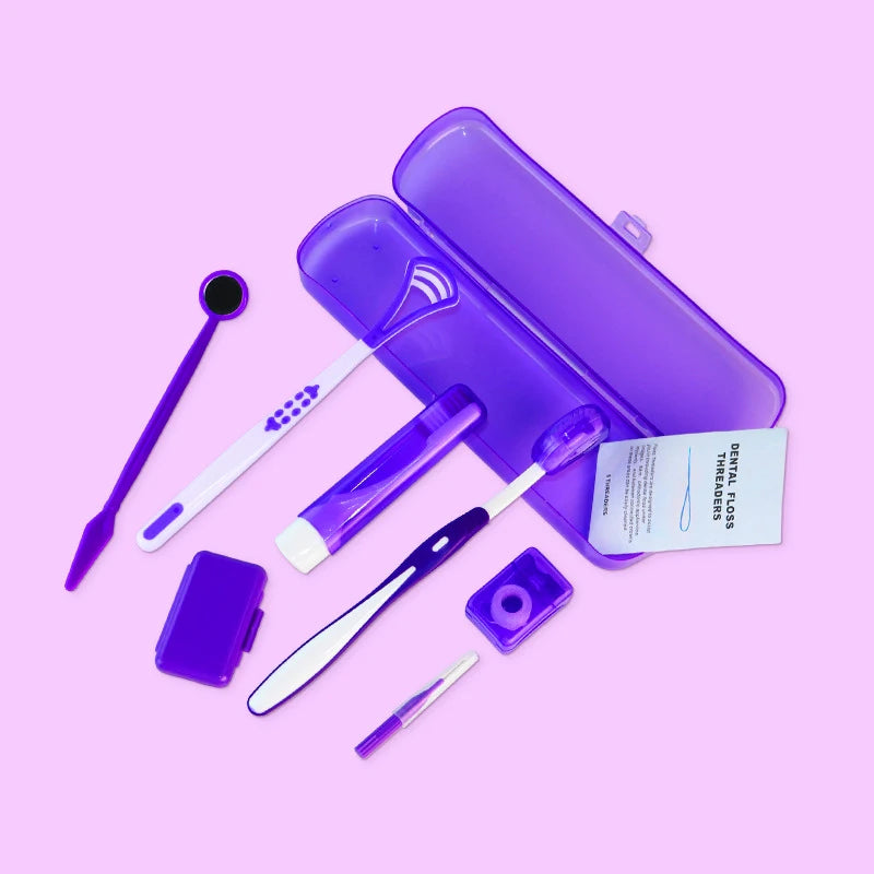 Portable Travel Dental Kit for Braces – 8-Piece Oral Care Cleaning Set