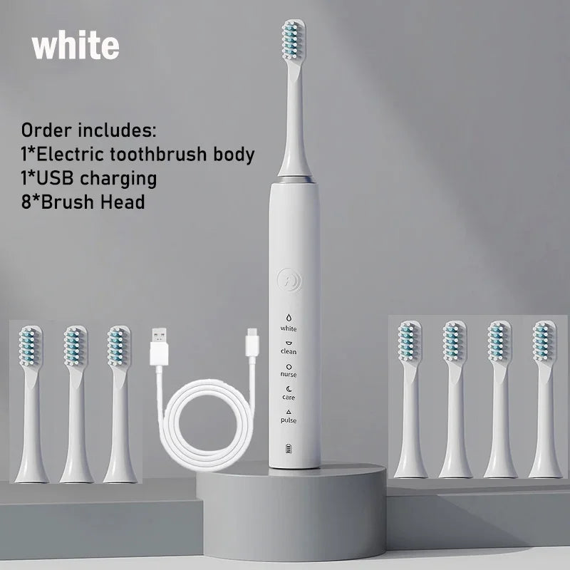 Rechargeable Sonic Electric Toothbrush for Adults – Smart Timer, Whitening & Deep Clean Modes