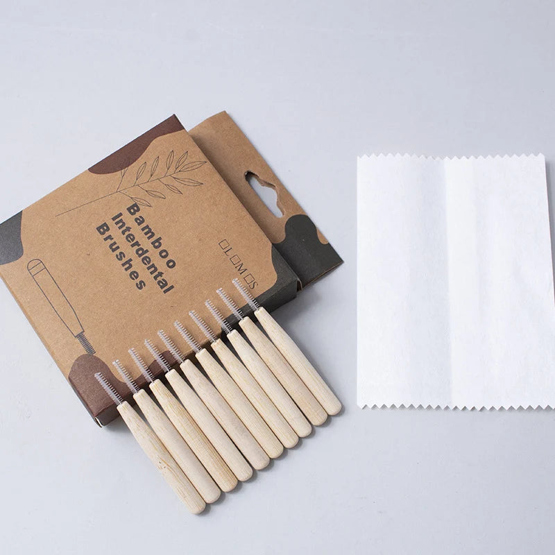 Bamboo Interdental Brushes (30 Pack) | 0.4mm Biodegradable Teeth Cleaning Brushes