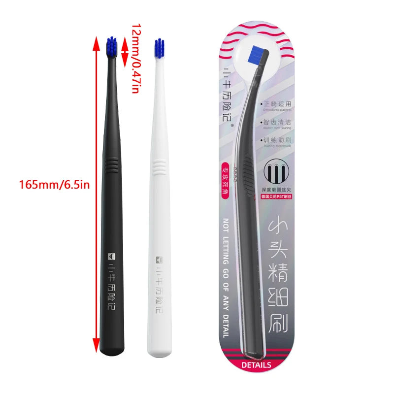 End Tuft Toothbrush – Small Head Interdental Brush for Deep Teeth & Gum Cleaning (Adult, 1 Piece)