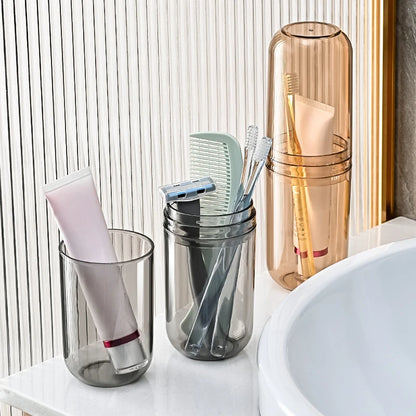 Transparent Toothpaste and Toothbrush Holder