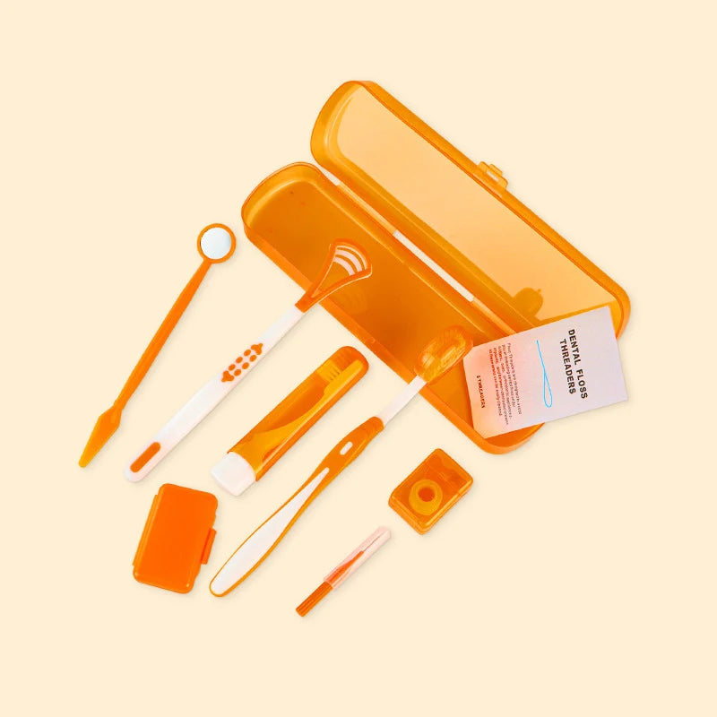 Portable Travel Dental Kit for Braces – 8-Piece Oral Care Cleaning Set