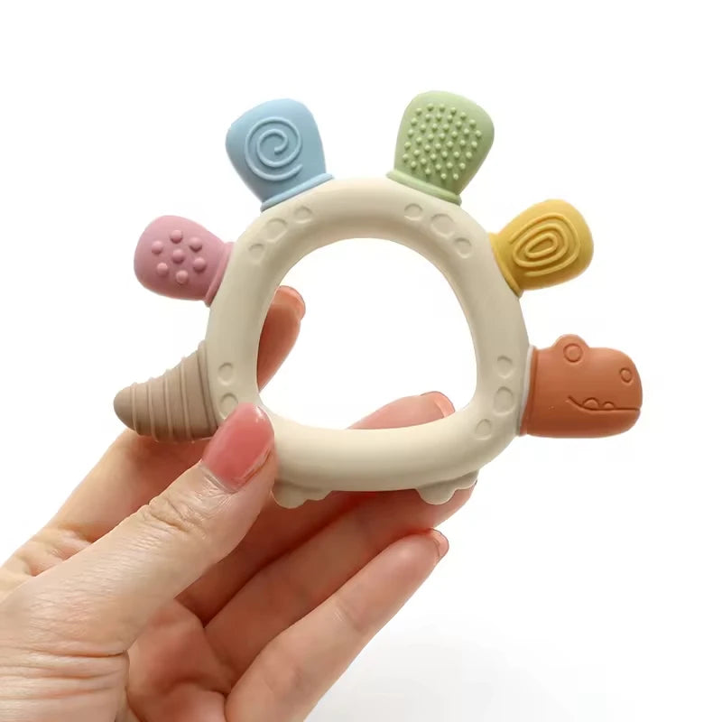 Baby Dinosaur Silicone Teething Toy | BPA-Free Infant Teether