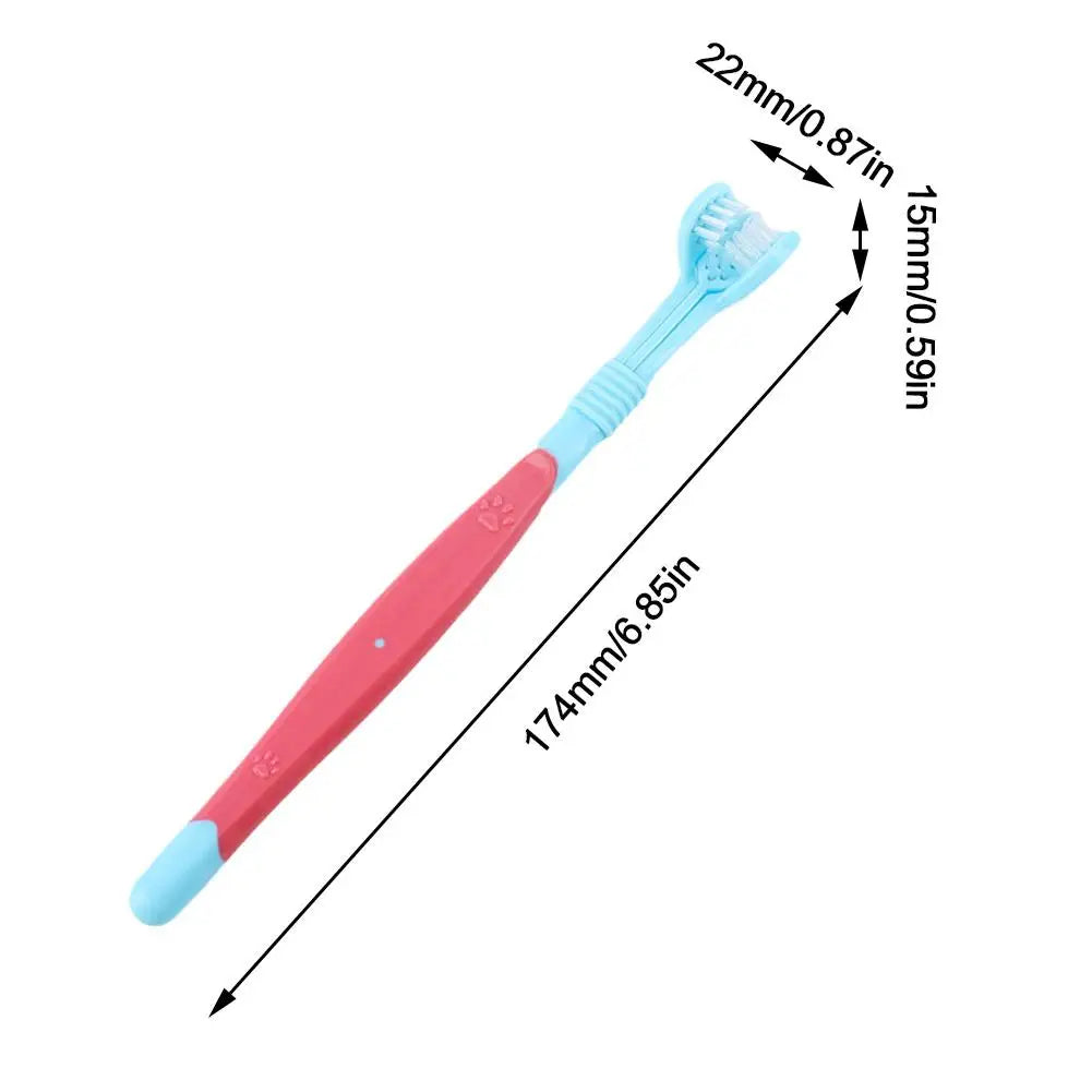 Oral Care with 3 Head Pet Toothbrush