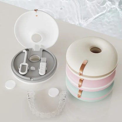 Double-Layer Denture & Retainer Case | Portable Dental Storage Box