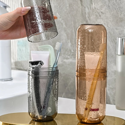 Portable Travel Transparent Toothpaste & Toothbrush Holder