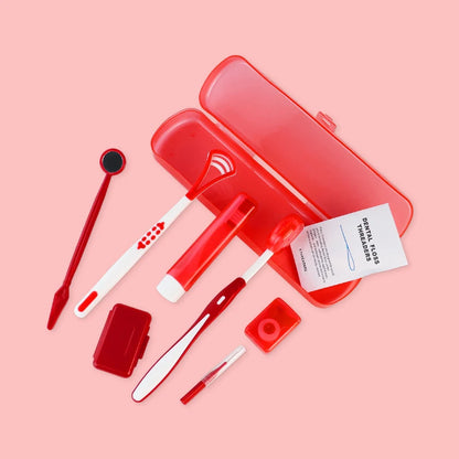 Portable Travel Dental Kit for Braces – 8-Piece Oral Care Cleaning Set