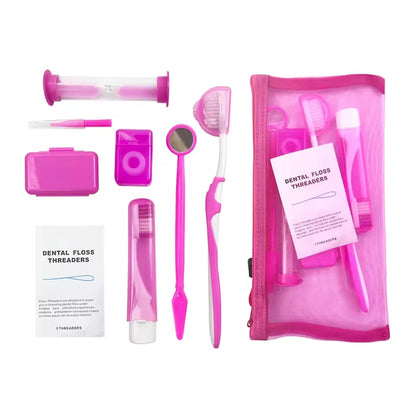 8-Piece Braces Cleaning Kit – Dental Care Brush Set with Interdental Brush, Floss & Orthodontic Wax