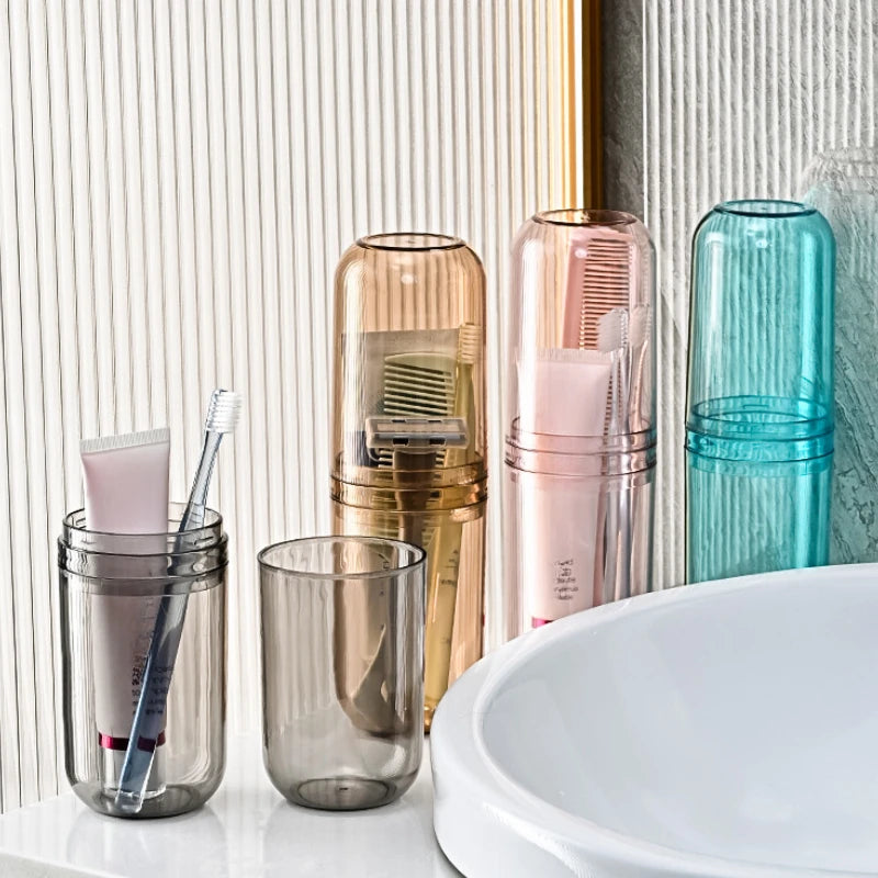 Transparent Toothpaste and Toothbrush Holder