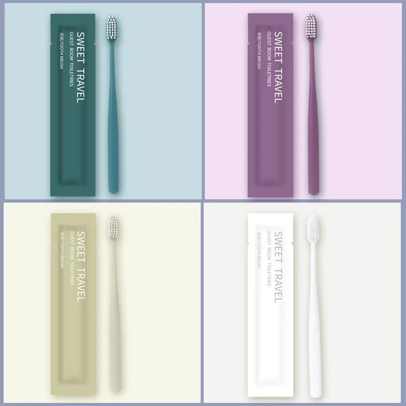 100 Pieces Disposable Travel Toothbrush Set – Individually Wrapped Hotel & Airbnb Guest Dental Kits