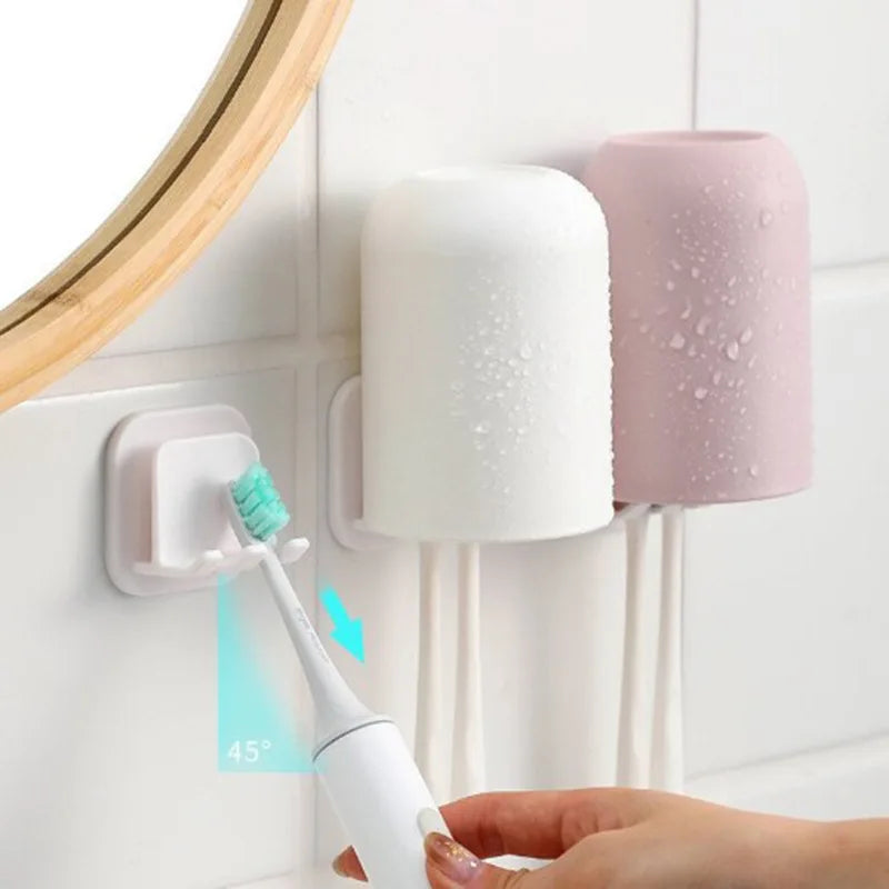 Non-marking Wall-mounted Toothbrush Storage