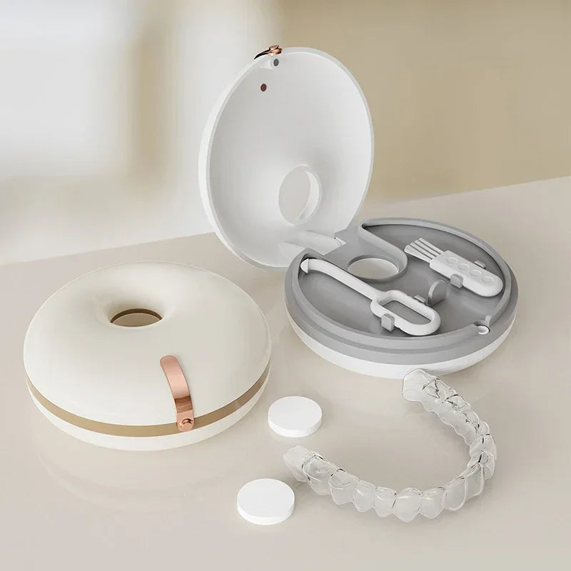 Double-Layer Denture & Retainer Case | Portable Dental Storage Box