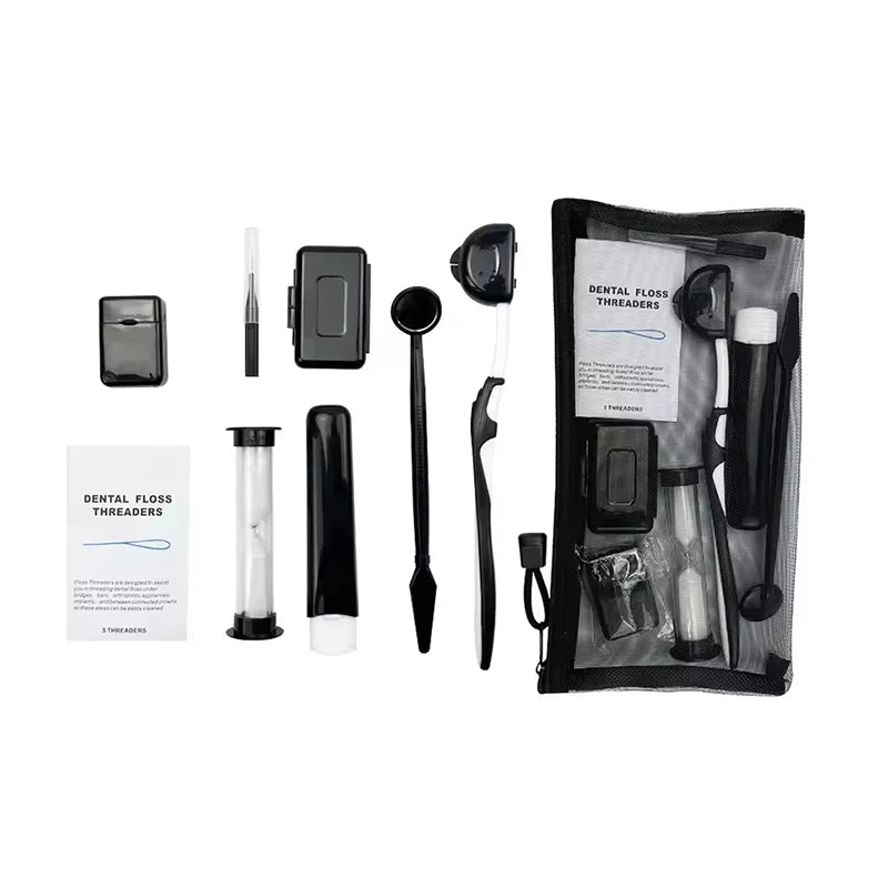 8-Piece Braces Cleaning Kit – Dental Care Brush Set with Interdental Brush, Floss & Orthodontic Wax