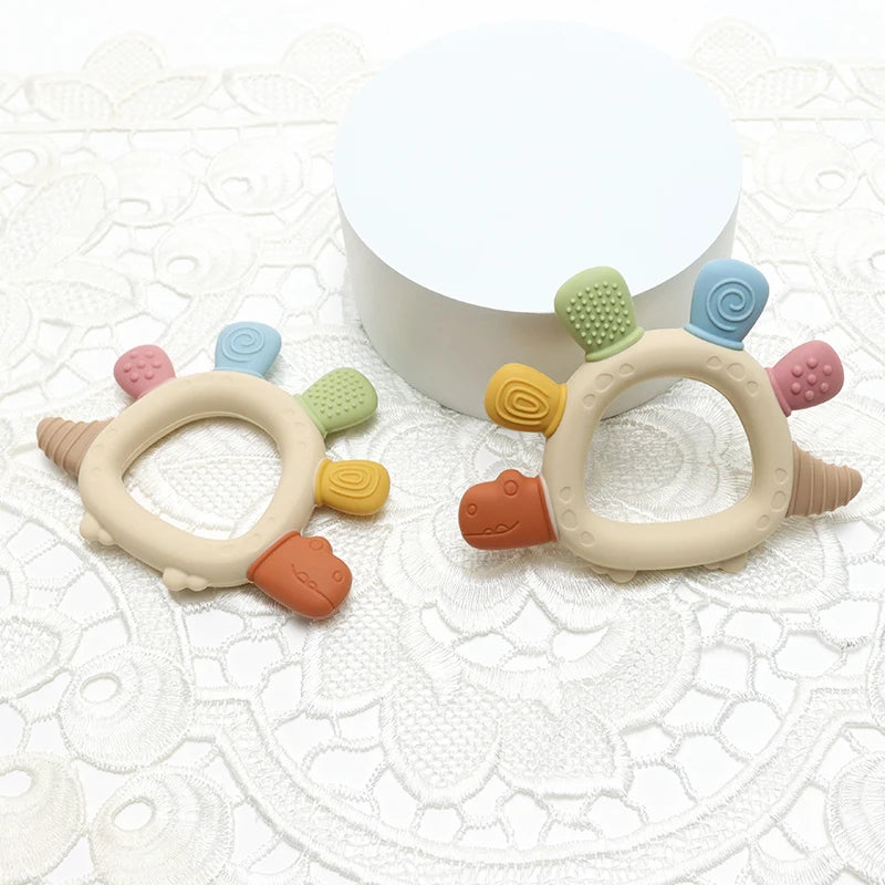 Baby Dinosaur Silicone Teething Toy | BPA-Free Infant Teether
