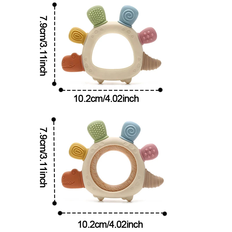 Baby Dinosaur Silicone Teething Toy | BPA-Free Infant Teether