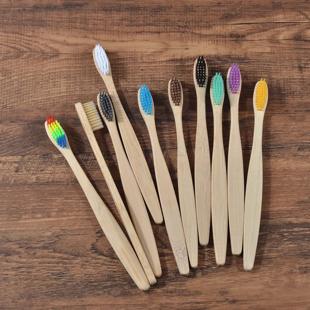 Colorful Bamboo Toothbrush Set