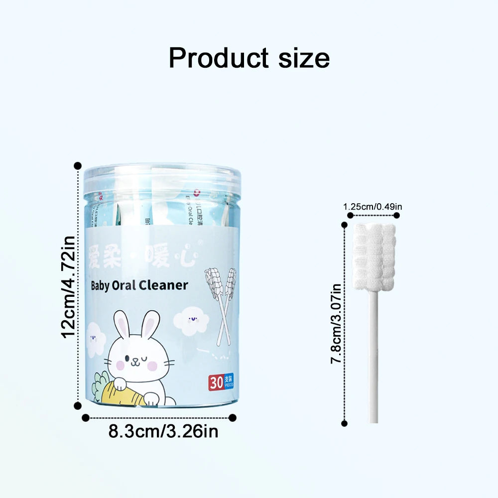 30PCS Baby Oral Cleaning Swabs | Disposable Tongue & Gum Cleaners