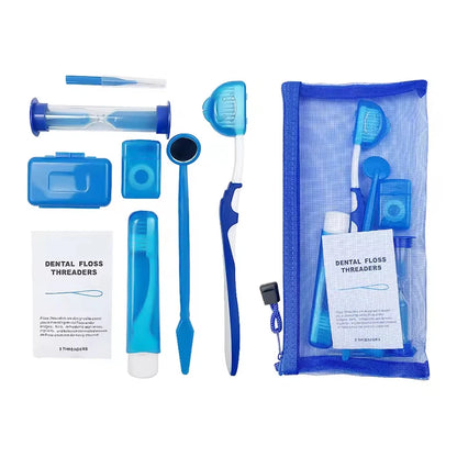 8-Piece Braces Cleaning Kit – Dental Care Brush Set with Interdental Brush, Floss & Orthodontic Wax