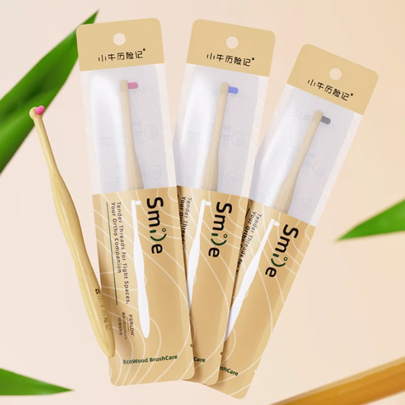 Bamboo Interdental Brush for Plaque & Tooth Stain Removal (1–10 Pieces)