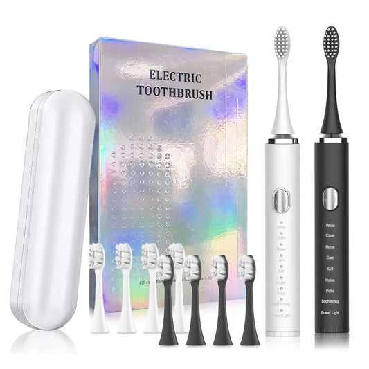 Advanced Sonic Electric Toothbrush: Teeth Whitening, Rechargeable, Travel Case (Adult, Electric Toothbrush Handle, 4 or 8 Bristles)