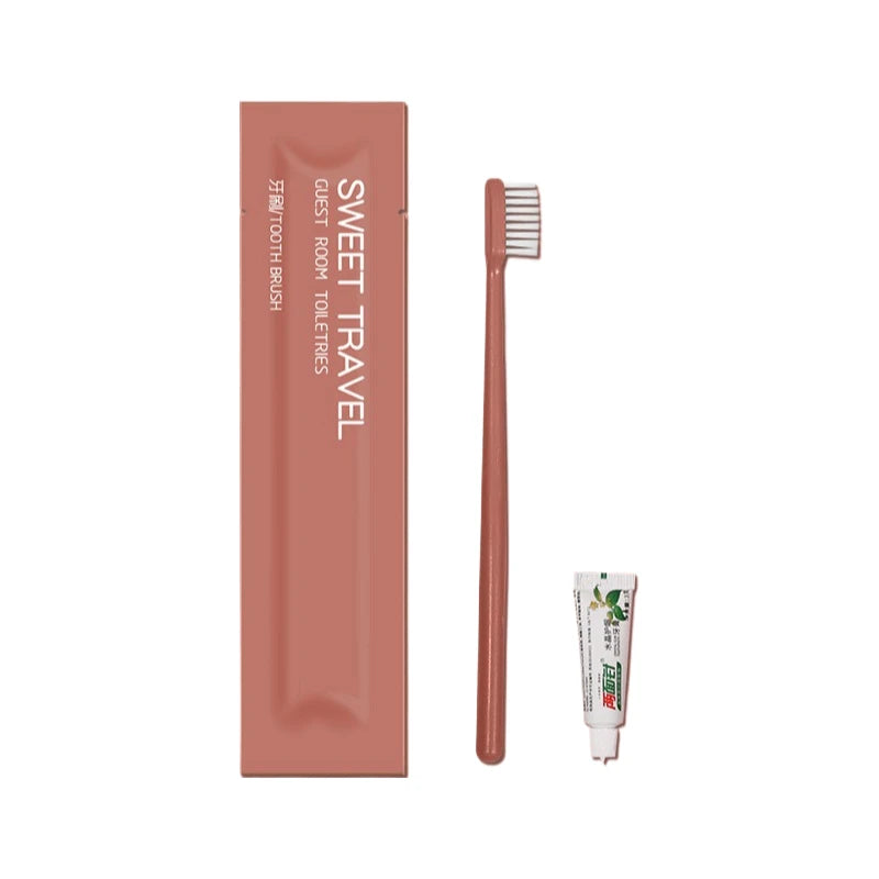 100 Pieces Disposable Travel Toothbrush Set – Individually Wrapped Hotel & Airbnb Guest Dental Kits