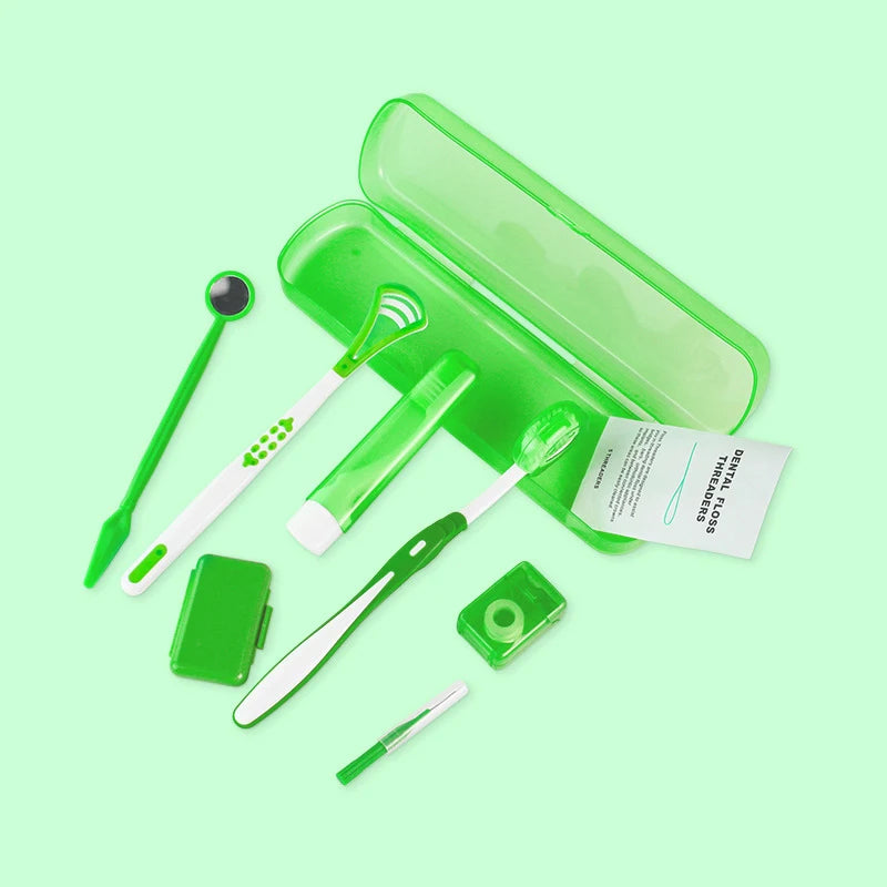 Portable Travel Dental Kit for Braces – 8-Piece Oral Care Cleaning Set