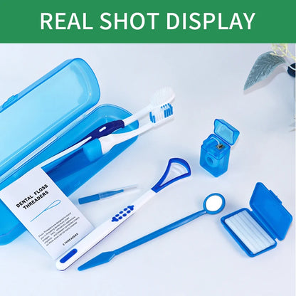 Portable Travel Dental Kit for Braces – 8-Piece Oral Care Cleaning Set