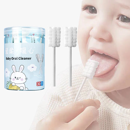 30PCS Baby Oral Cleaning Swabs | Disposable Tongue & Gum Cleaners