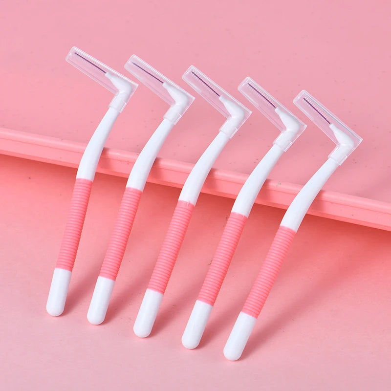 L-Shaped Interdental Brushes (0.4–1.5mm) | Portable Teeth Cleaning Brush with Non-Slip Handle