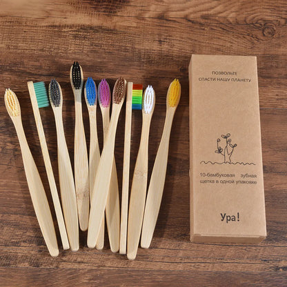 Bamboo Toothbrush Set Eco-Friendly, Dental Oral Care