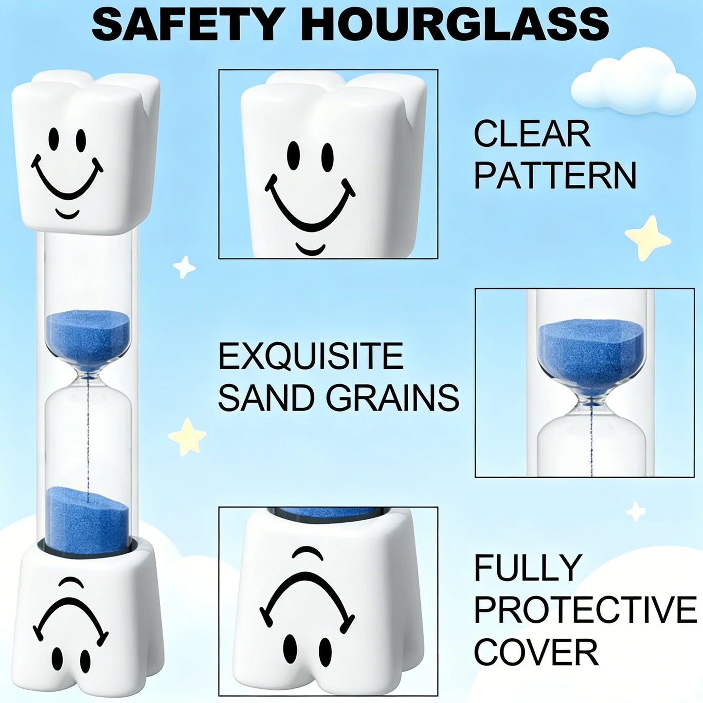 3-Minute Toothbrush Timer Hourglass | Kids Brushing Sand Timer