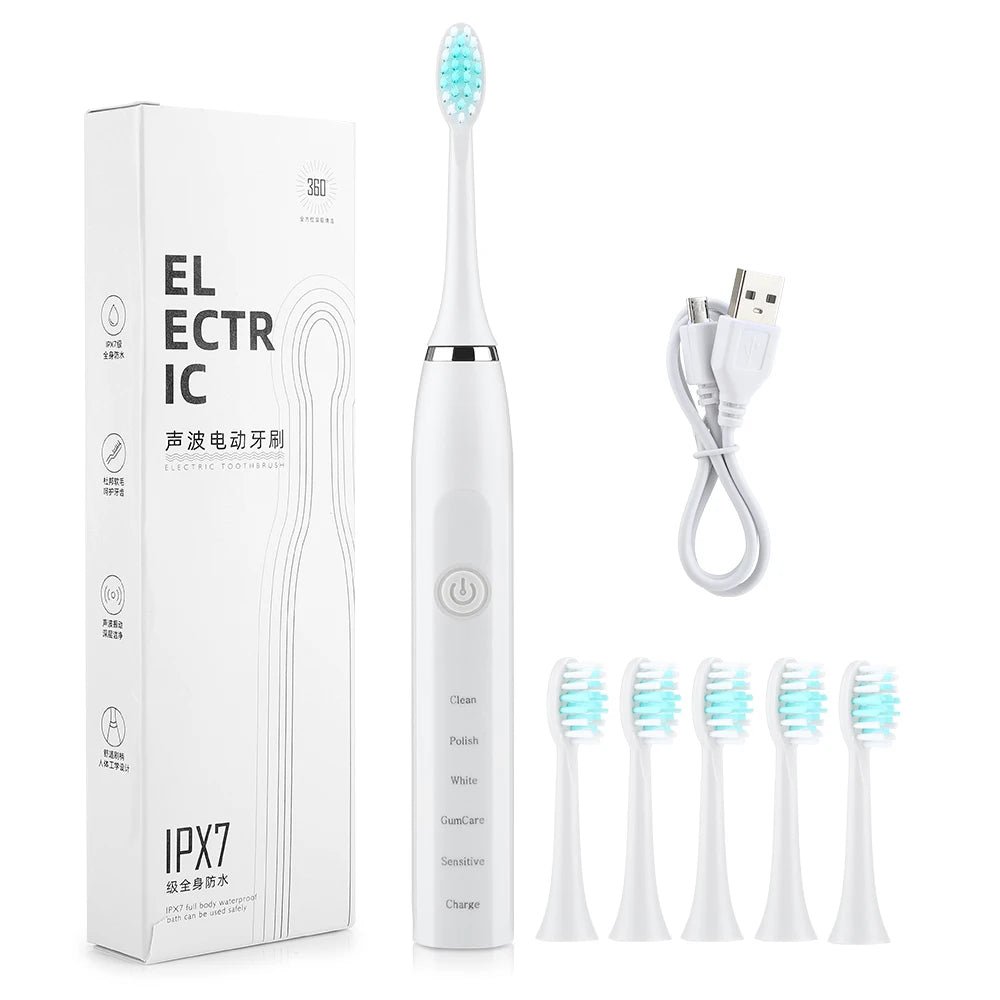 Rechargeable IPX7 Waterproof Electric Toothbrush