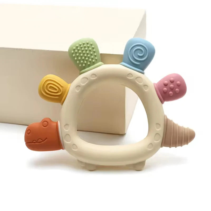 Baby Dinosaur Silicone Teething Toy | BPA-Free Infant Teether