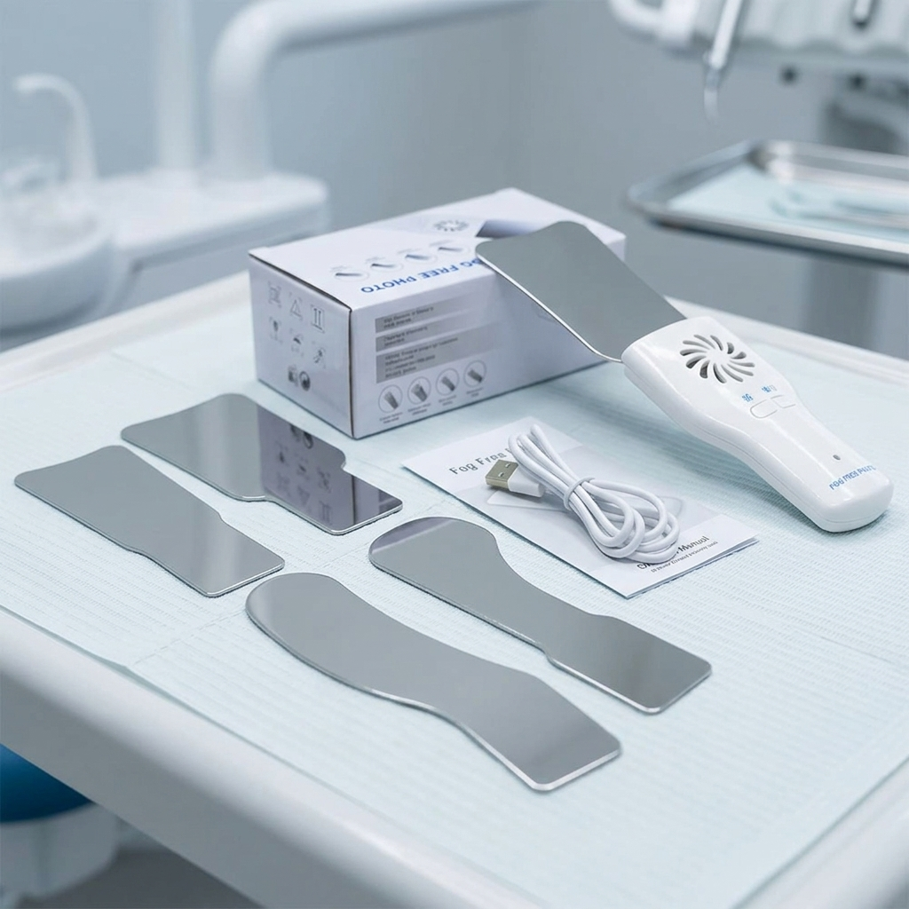 Electrode pads and device on a table in a clinical setting