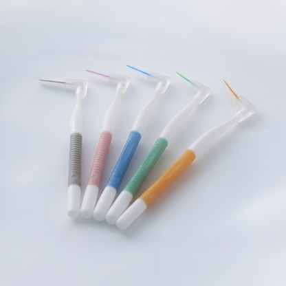 L-Shaped Interdental Brushes (0.4–1.5mm) | Portable Teeth Cleaning Brush with Non-Slip Handle