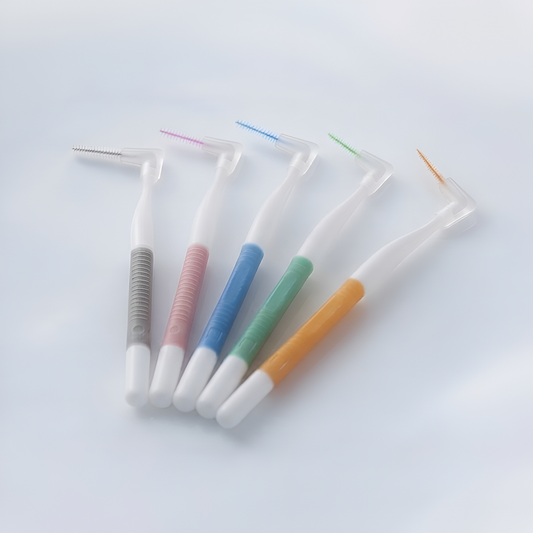 L-Shaped Interdental Brushes (0.4–1.5mm) | Portable Teeth Cleaning Brush with Non-Slip Handle