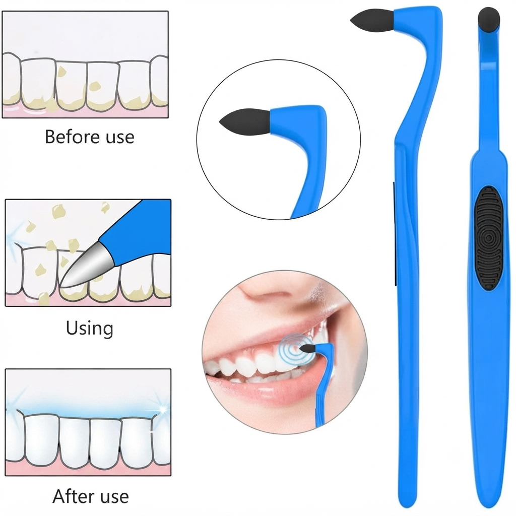 Manual Tooth Stain Remover for Tartar, Tea & Smoke Stains - Interdental Oral Care Tool